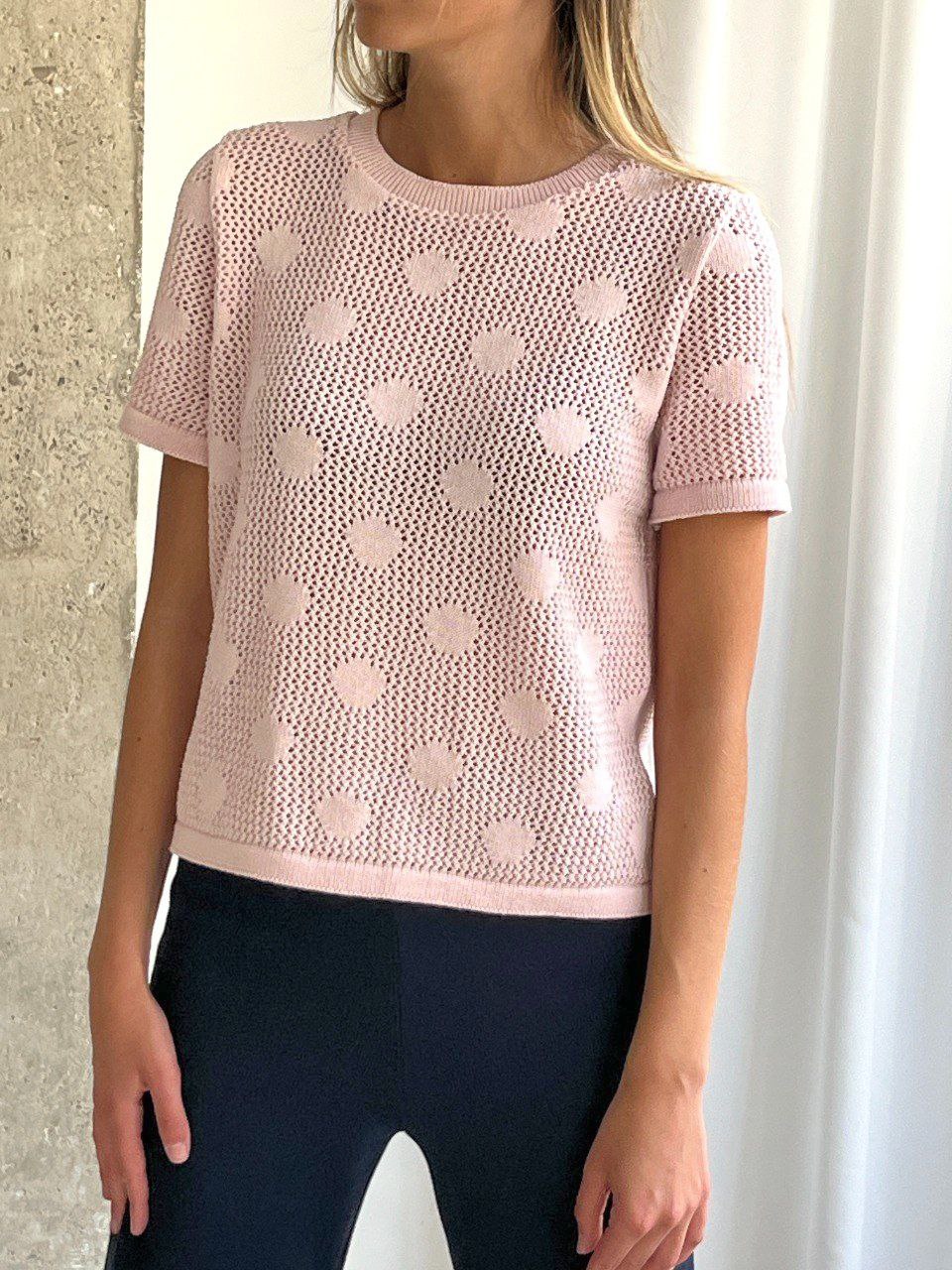 Pink polka dot shirt